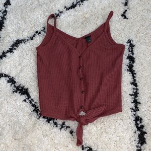 Pink tank top.